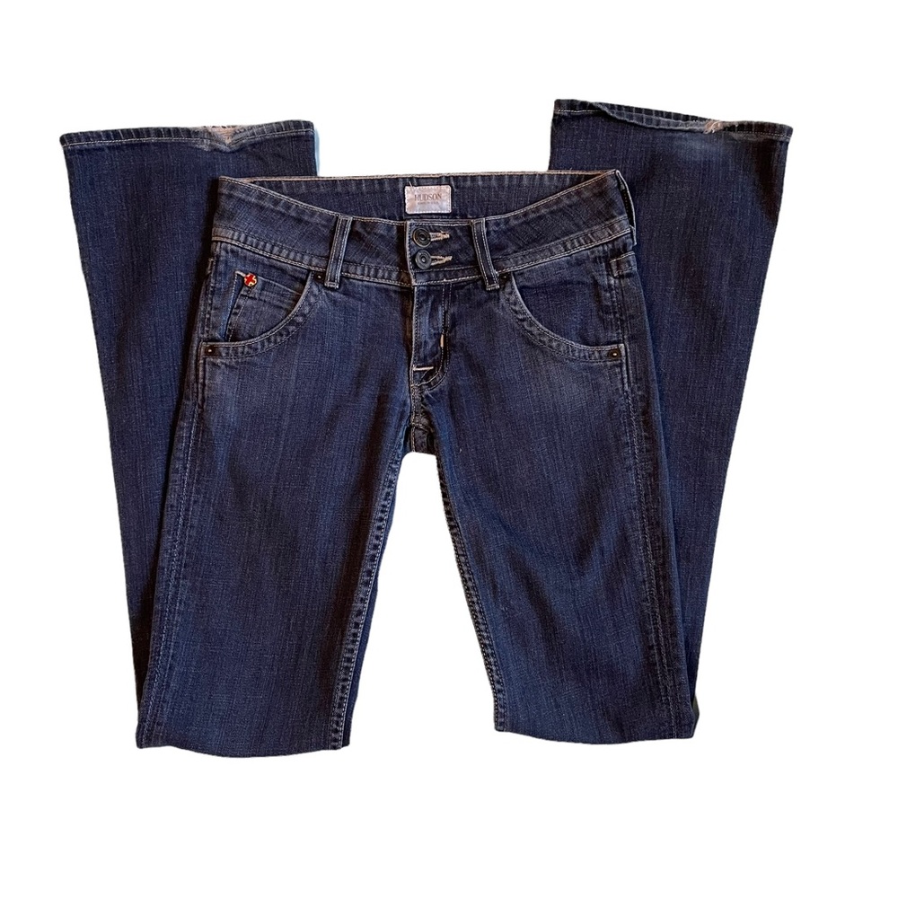 Hudson flare leg dark wash low-rise stretch jeans size 24
